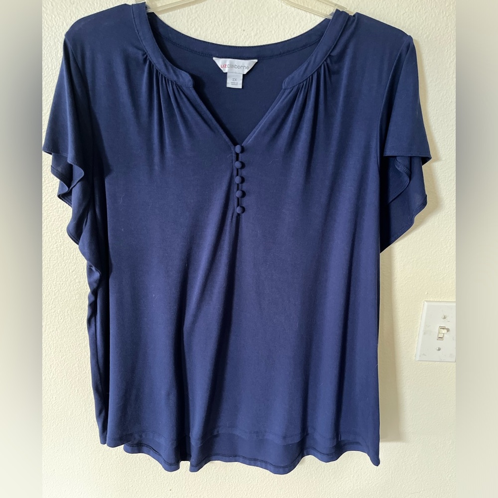 Navy blue Liz Claiborne blouse 2X